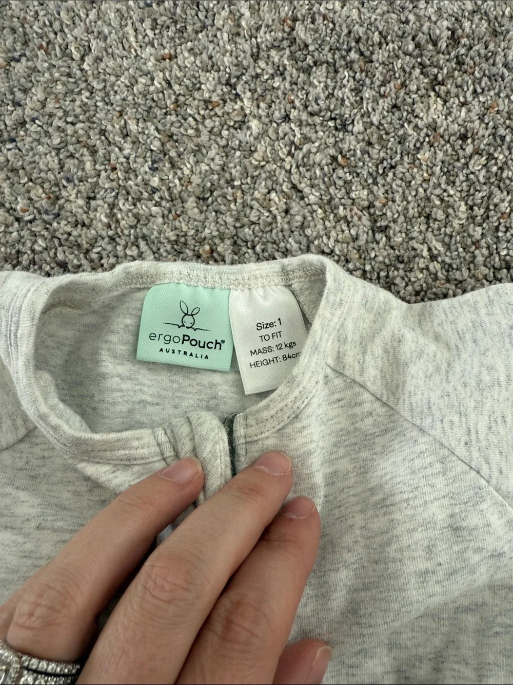 ergoPouch Short Sleeve Romper 0.2 TOG Grey Marle size 1